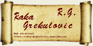 Raka Grekulović vizit kartica